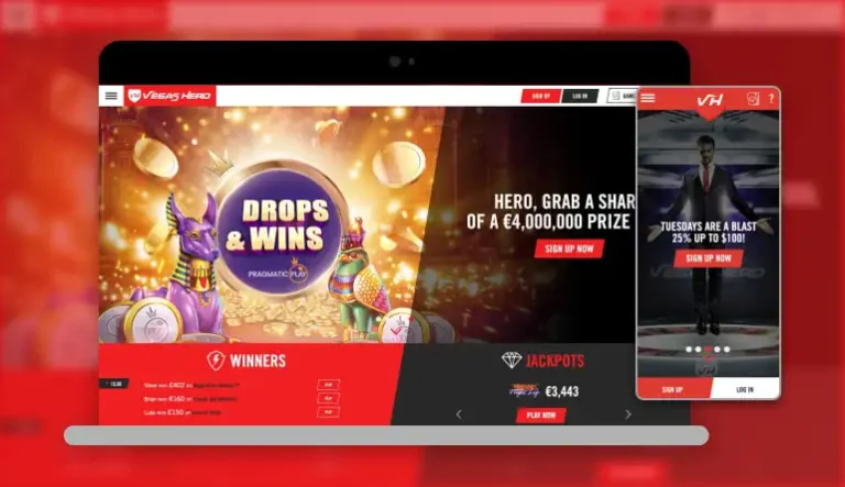 Vegas Hero Casino versione mobile su smartphone