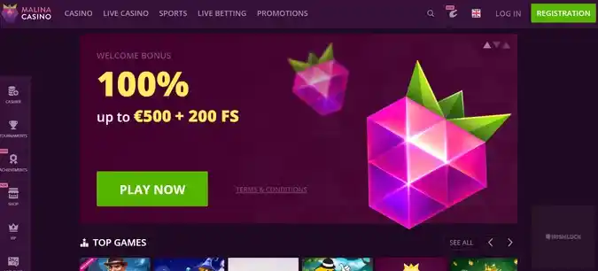 Informazioni su licenza Curacao e sicurezza del sito Malina Casino